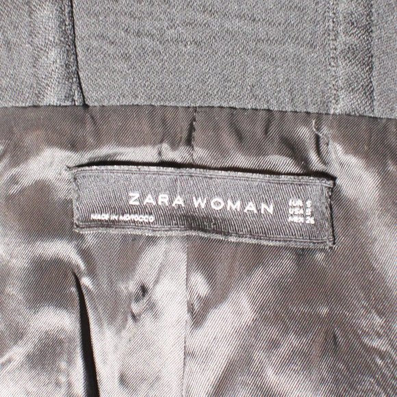 Zara Women's Black Hooded Coat Jacket With Faux Fur Trim Sz Small - Picture 7 of 7